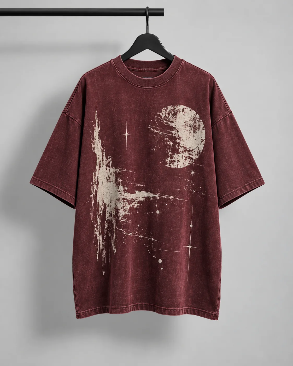 Burgundy graphic oversized T-shirt