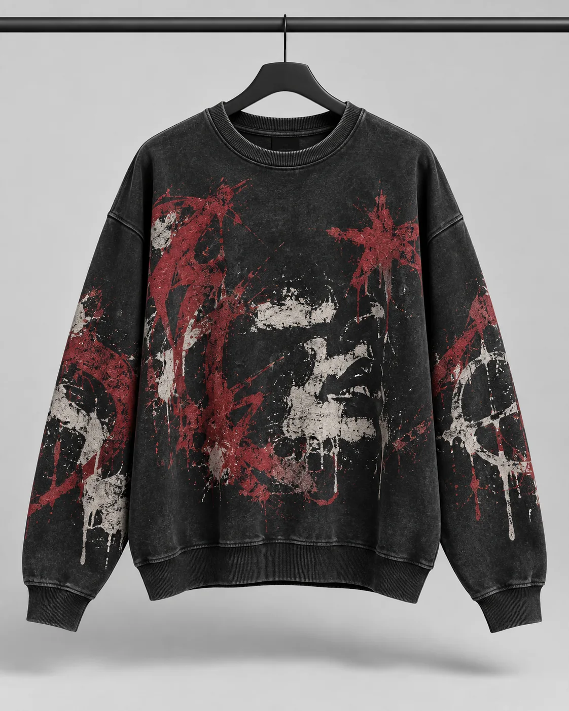 Black graphic oversized sweatshirt
